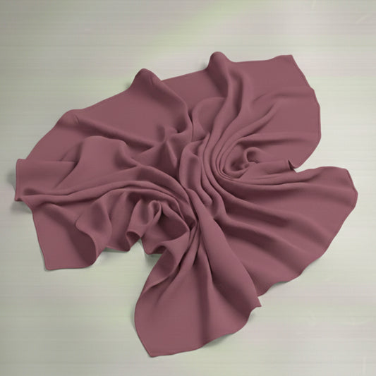 Orchid georgette hijab fabric flat lay highlighting smooth breathable texture