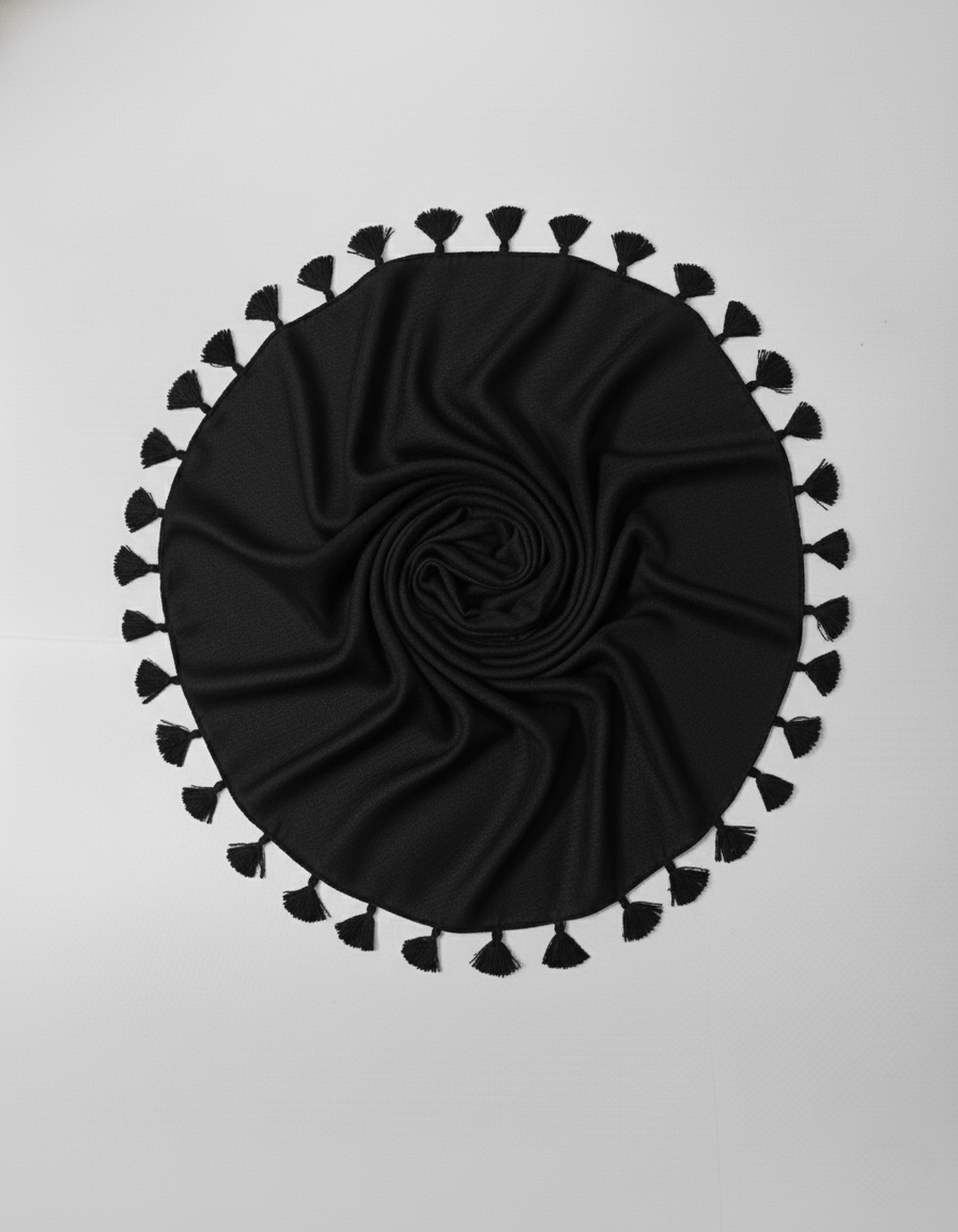 Black - Plain Lawn Tassels