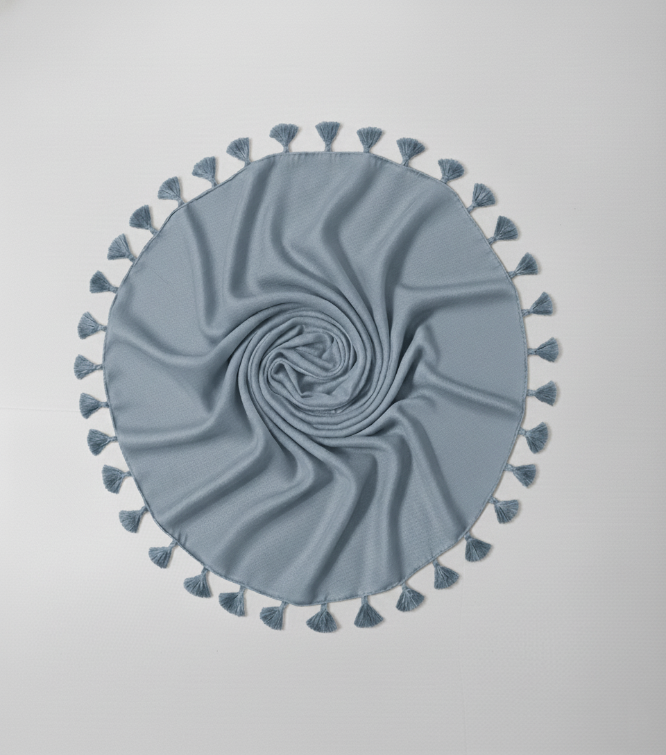 Dusty Blue - Plain Lawn Tassels