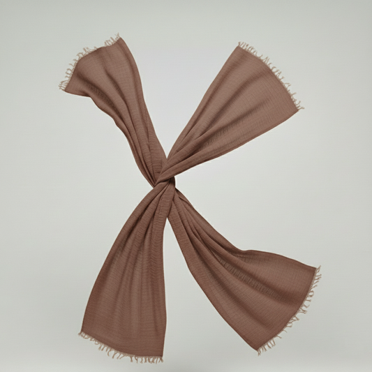 Almond Crimps Hijab – Soft Beige Textured Hijab