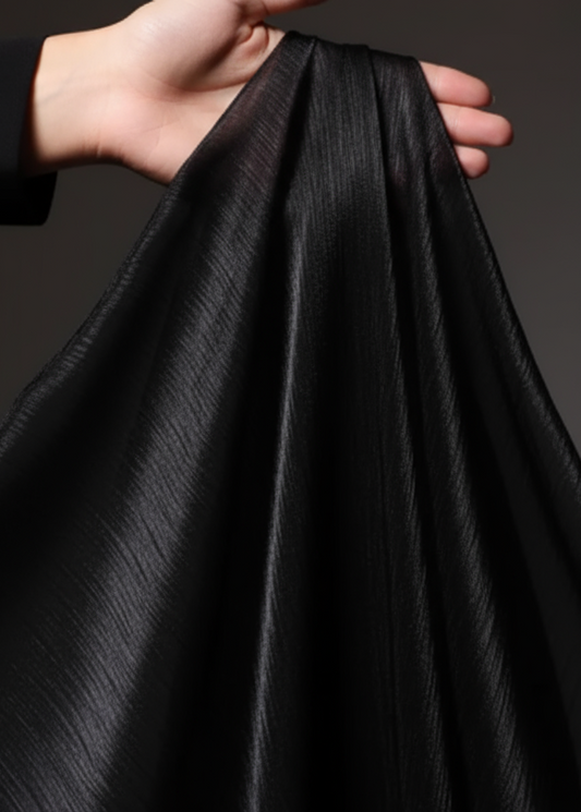 Black Organza Silk Hijab – Soft, Elegant, Premium Silk