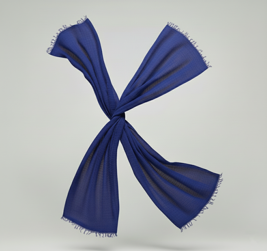 Blue Bell Glow Crimps Hijab – Dusty Blue Textured Hijab