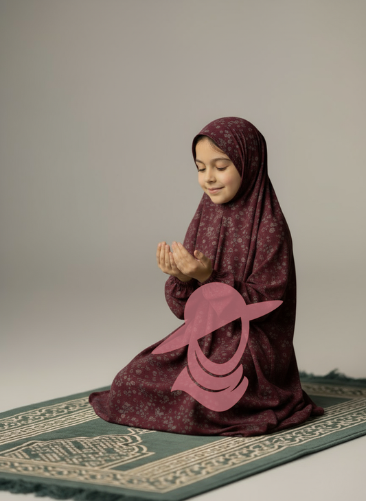 Roses - Kids Namaz Chaddar – Modest & Comfortable Prayer Wear (Age:7-12 Years)