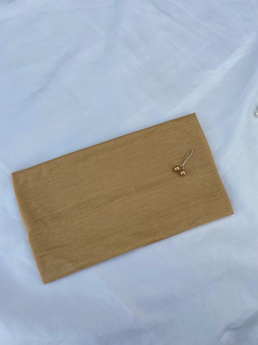 Golden Brown Cotton Jersey Tube Band – Warm & Natural