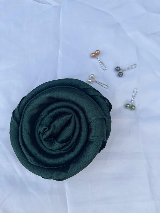 Deep Teal - Crinkle Chiffon