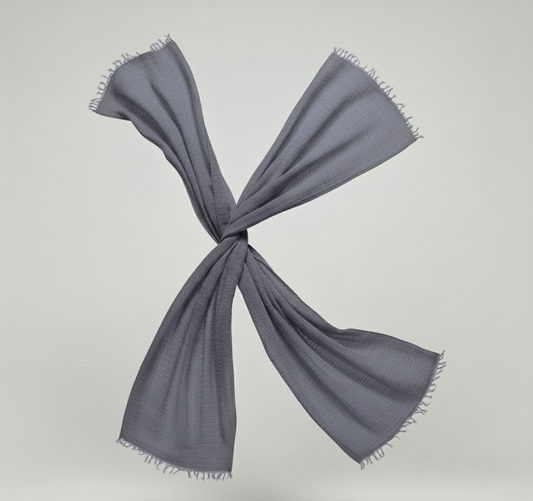 Iron Gray Crimps Hijab – Modern Gray Textured Hijab