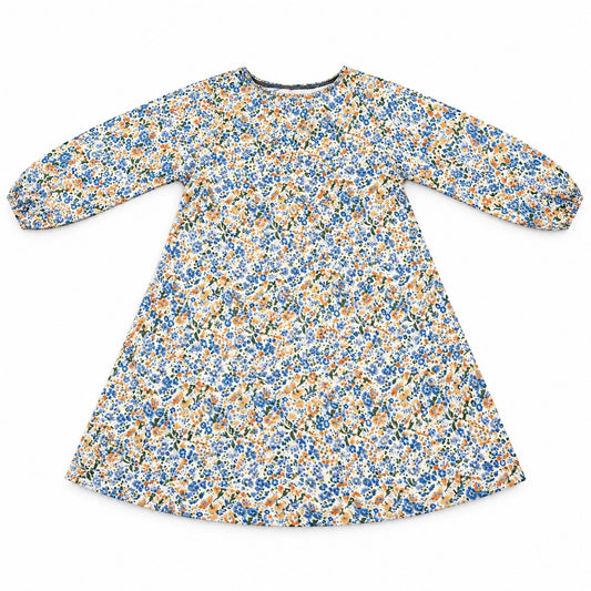 Blue and Yellow Floral Kids Abaya for Girls