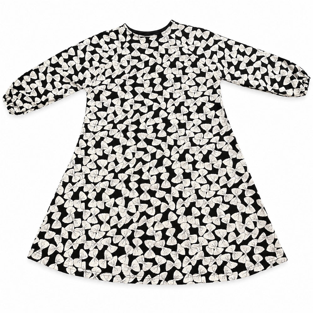 Black and White Graphic Print Kids Abaya
