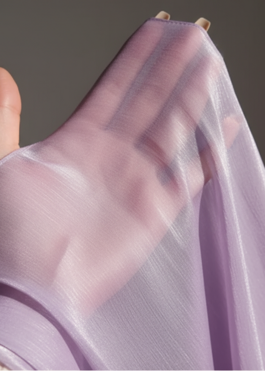 Lavender Organza Silk Hijab – Soft, Elegant, Lightweight Silk