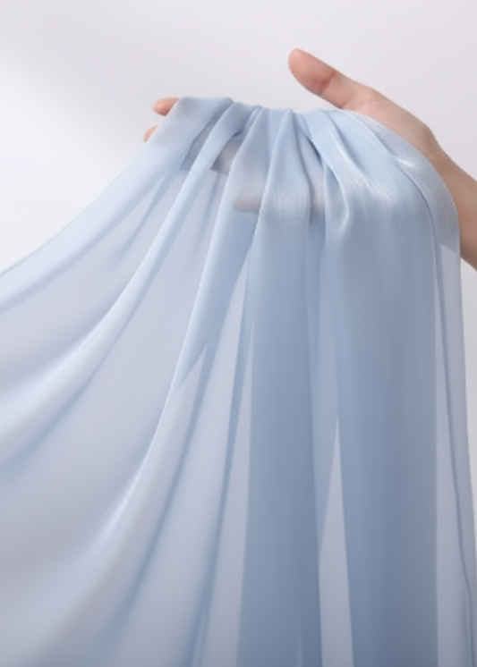 Light Blue Organza Silk Hijab – Soft, Elegant, Premium Silk