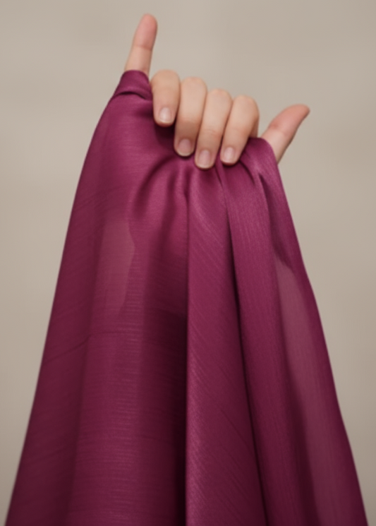 Magenta Organza Silk Hijab – Soft, Elegant, Vibrant Silk