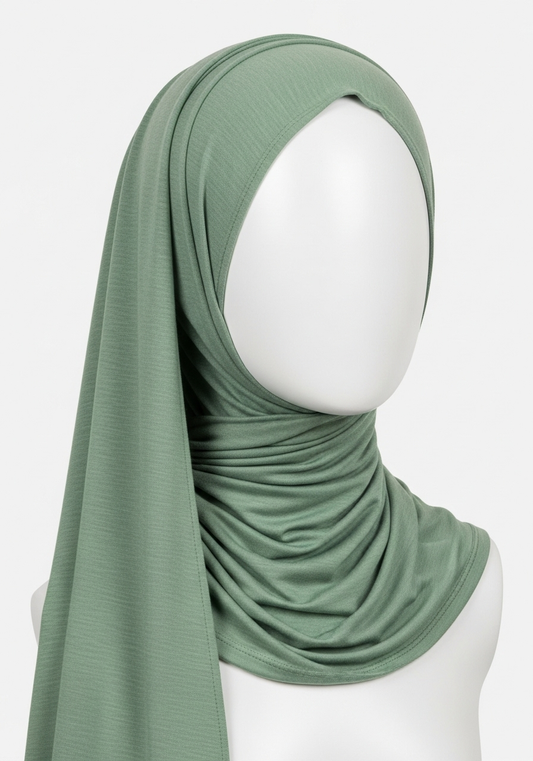 Muted sage green weightless jersey hijab