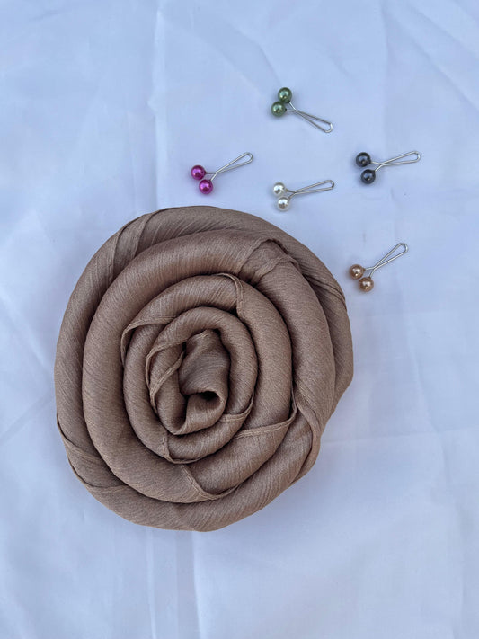 Mocha Brown - Crinkle Chiffon