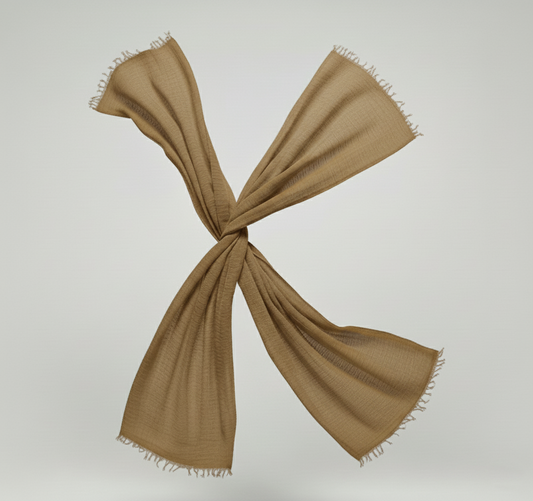 Peanut Butter Crimps Hijab – Warm Tan Textured Hijab
