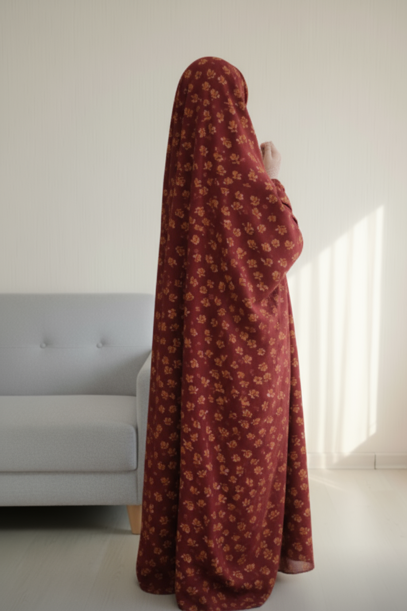 Burgundy Bliss - Namaz Chaddar