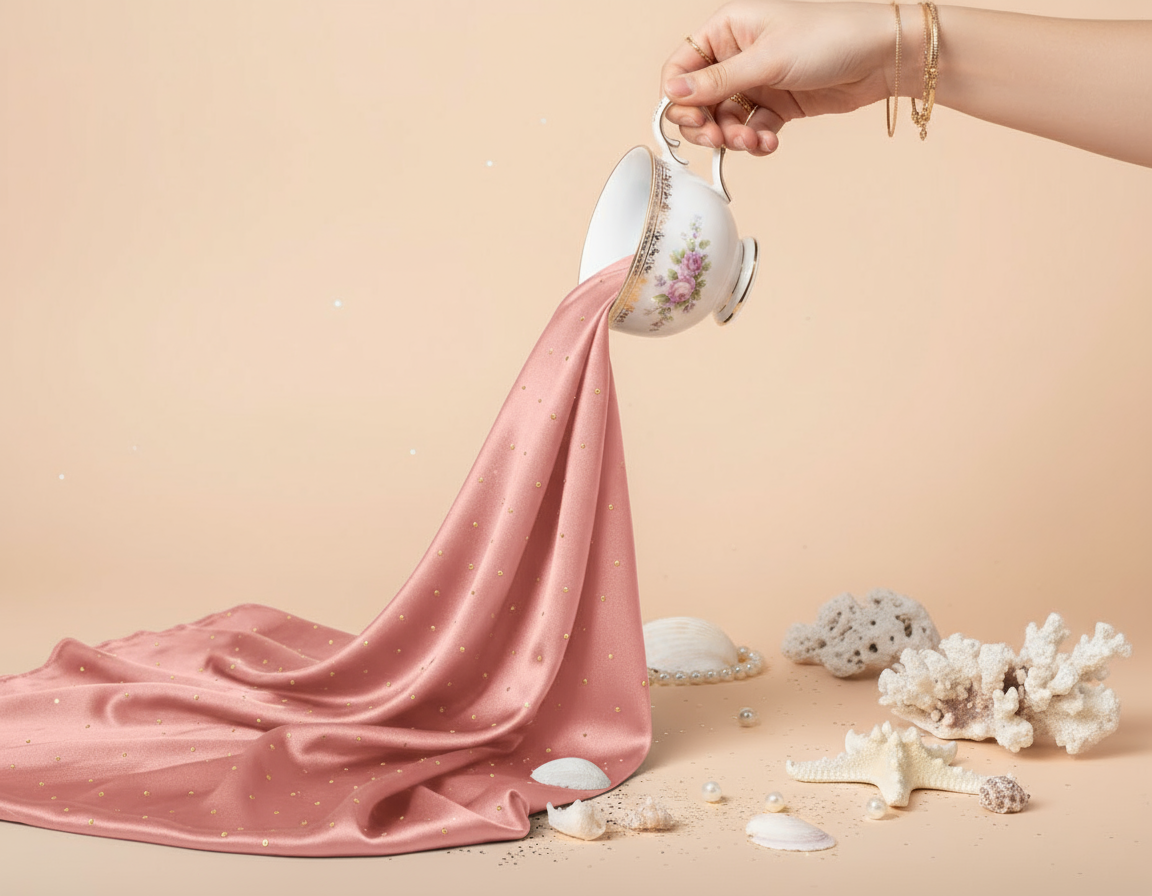 Pink - Rhinestones Silk