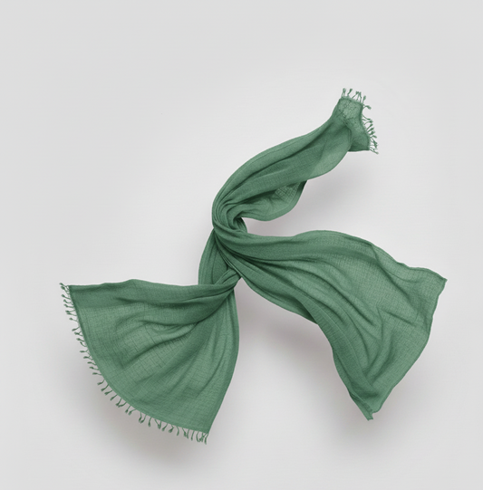 Pistachio Bloom Crimps Hijab – Soft Green Textured Hijab