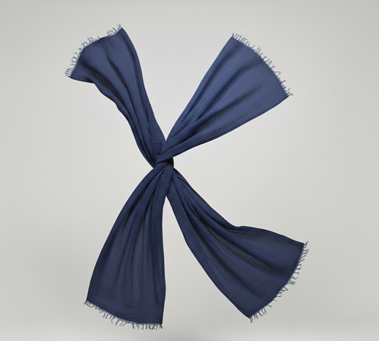 Royal Navy Crimps Hijab – Deep Blue Textured Hijab