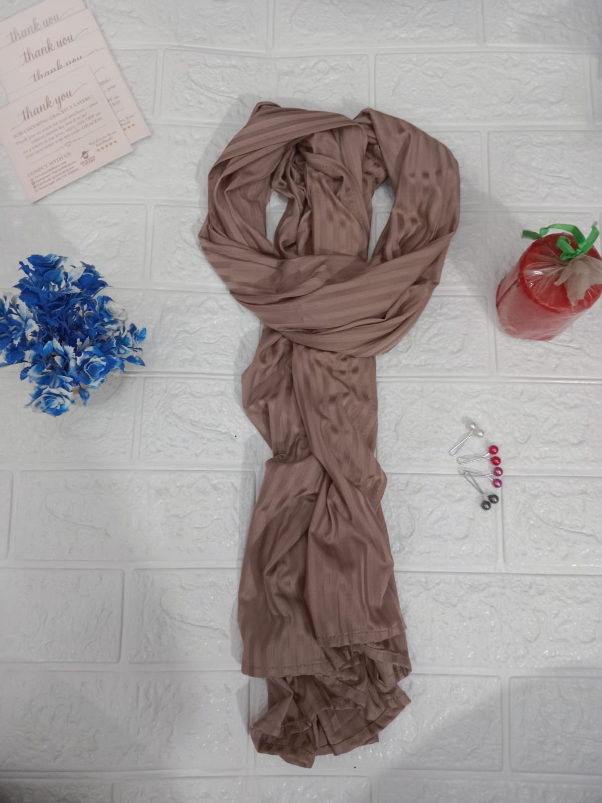 Soft Mocha Mauve Ribbed Jersey