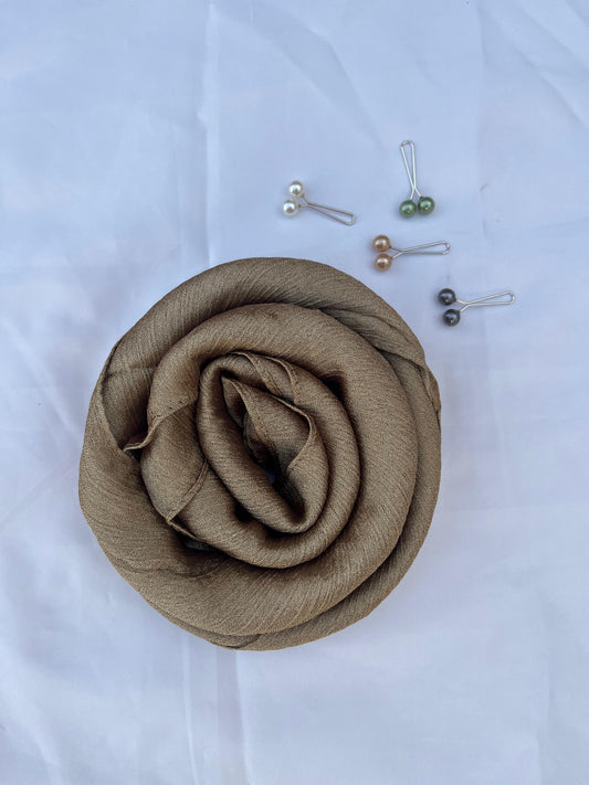 Taupe - Crinkle Chiffon