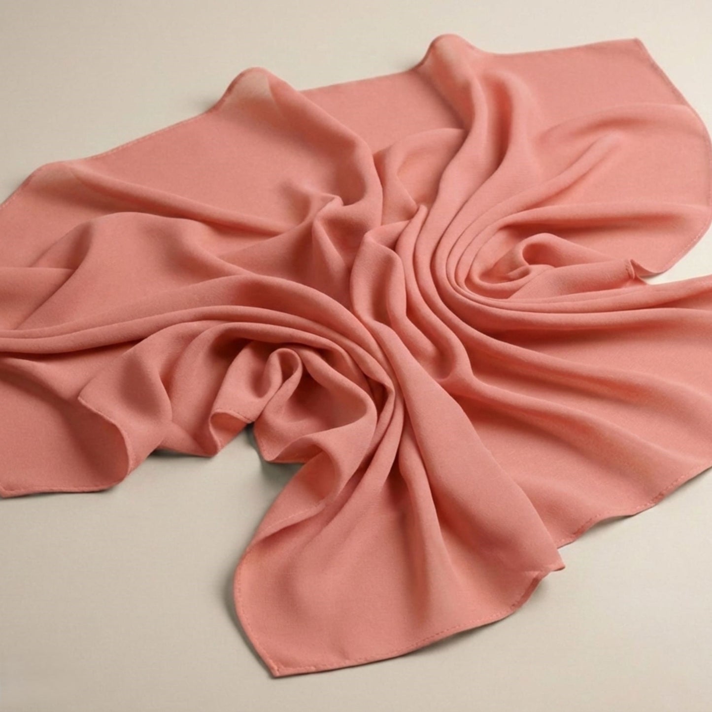 Light Coral Georgette Hijab – Soft, Elegant & Lightweight