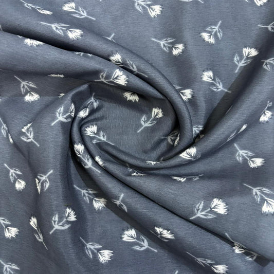 Matching Steel Blue Floral Mother & Daughter Namaz Chaddar Set