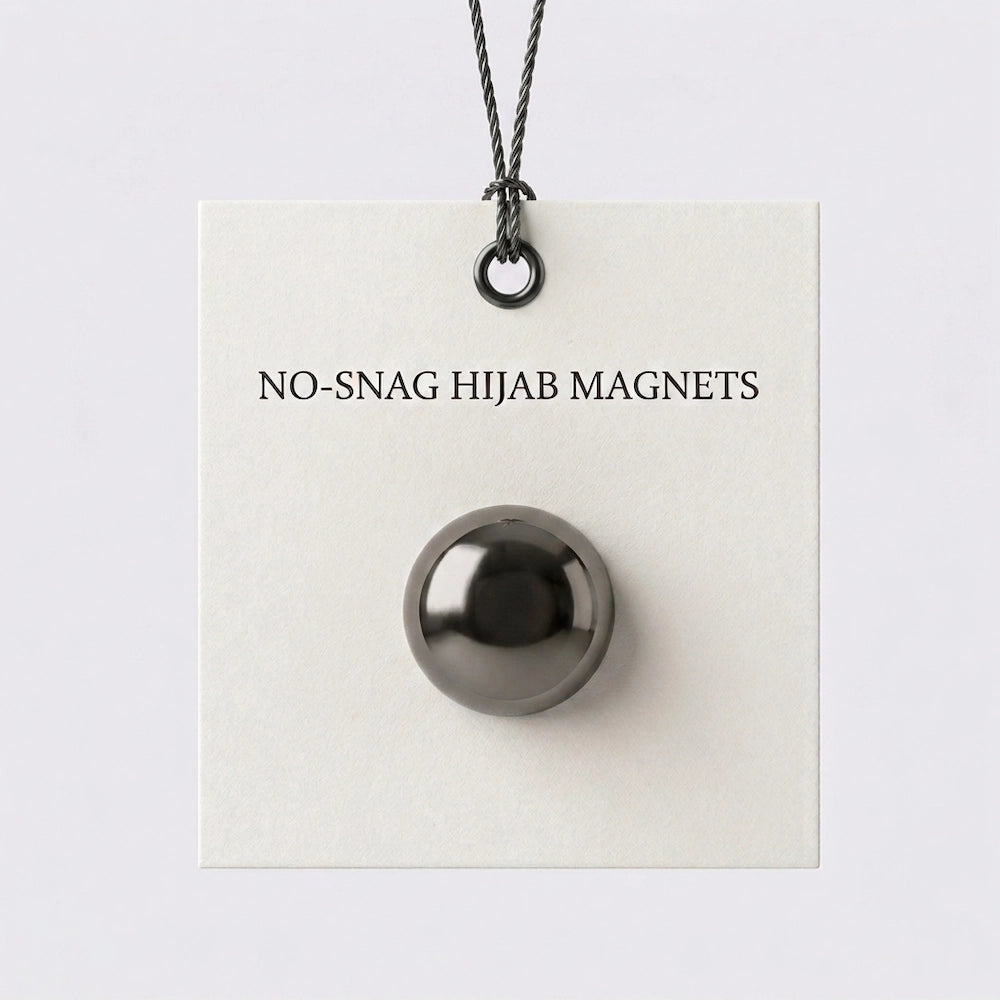 Black round metallic hijab magnet