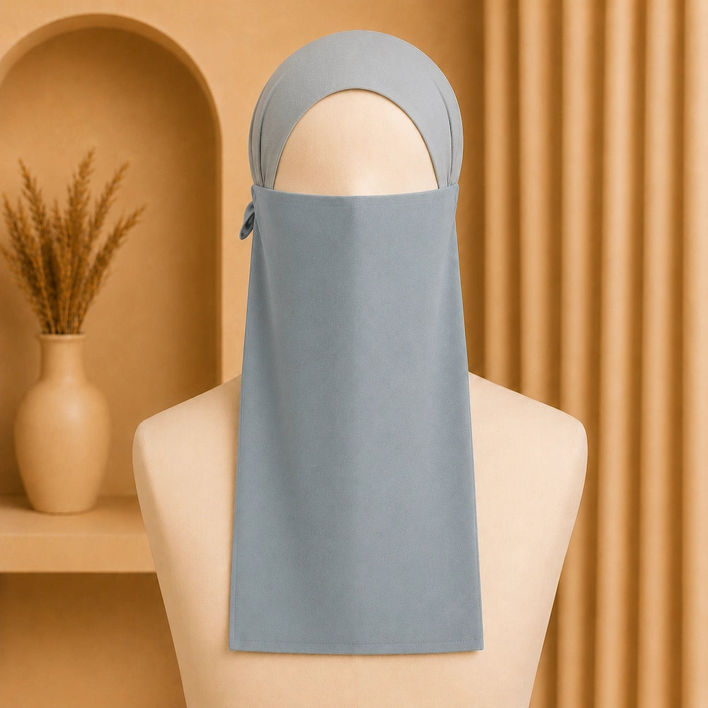Light grey georgette single niqaab