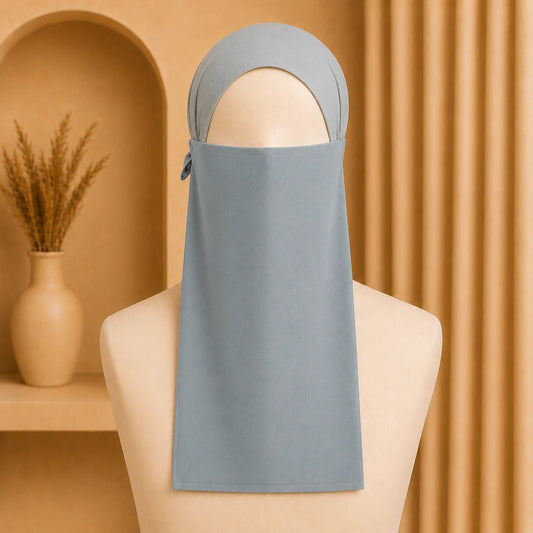 Light grey georgette single niqaab