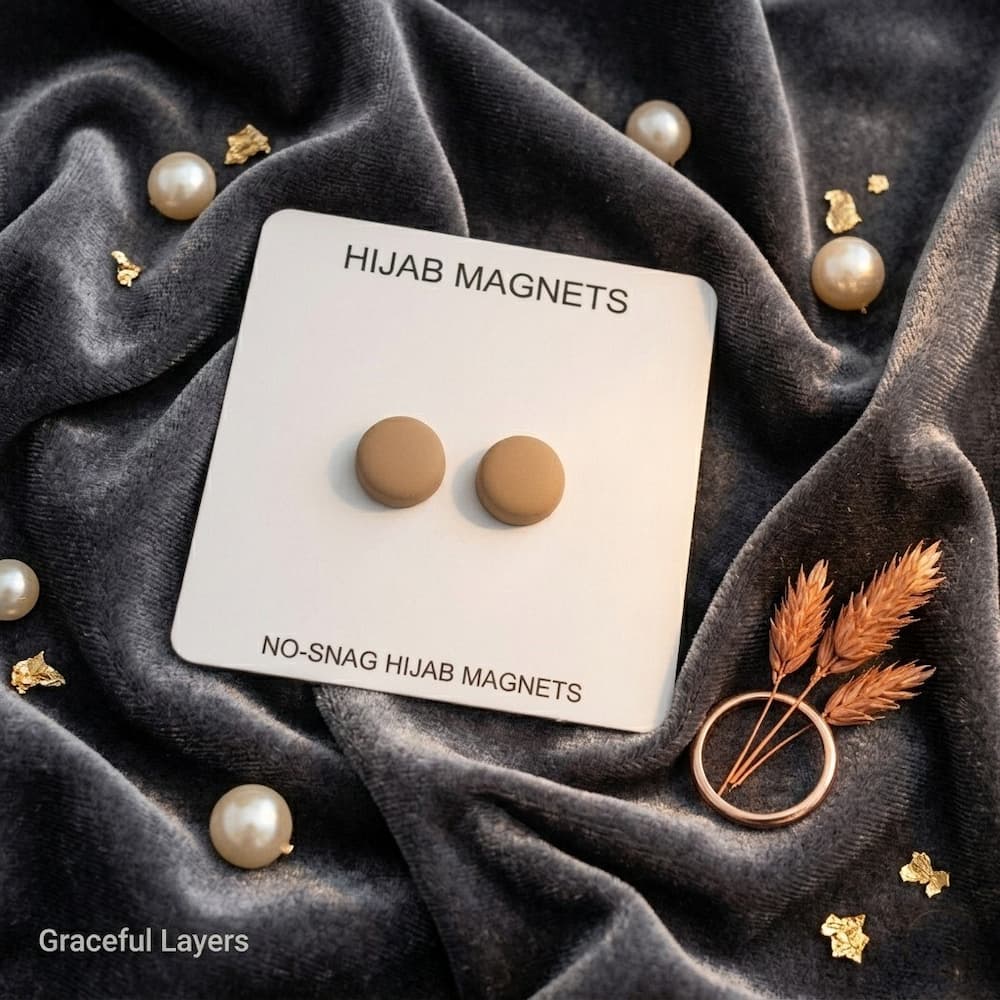 Nude beige matte no snag hijab magnet strong hold Pakistan