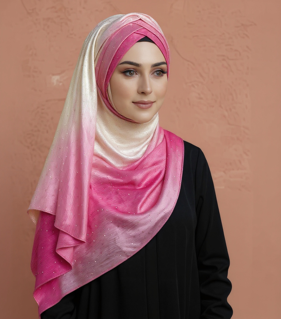 Three Tone Pink - Silk Ombre Rhinestones