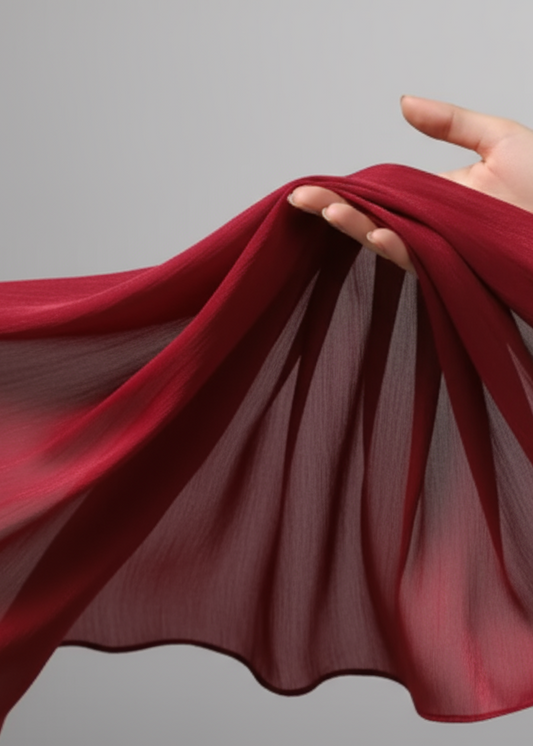Red Wine Organza Silk Hijab – Soft, Elegant, Luxurious Silk