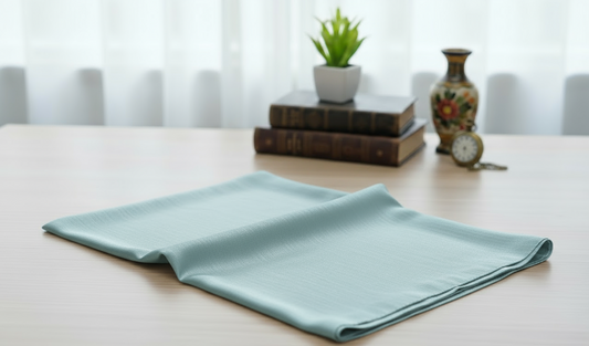 Light blue matte silk fabric