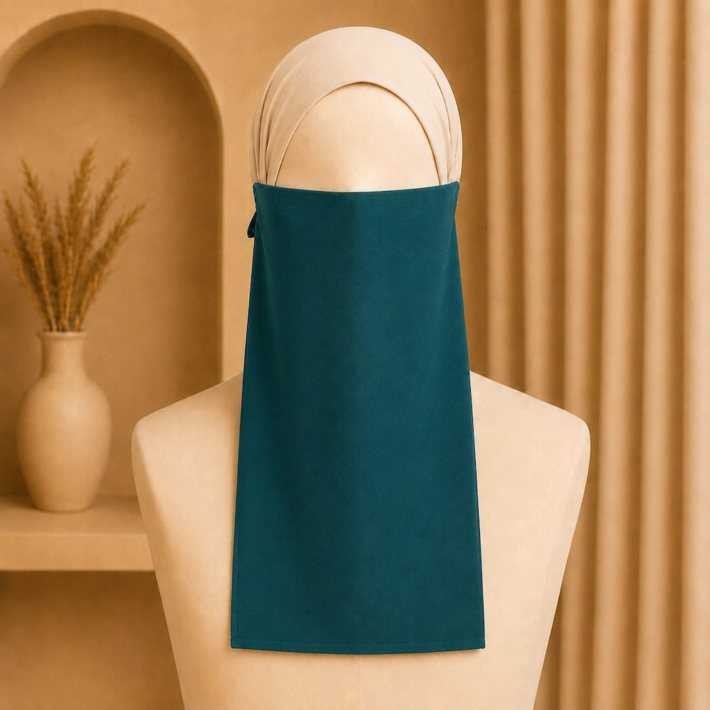 Teal green premium georgette tie back niqaab