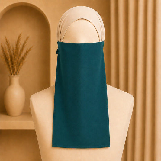 Teal green premium georgette tie back niqaab