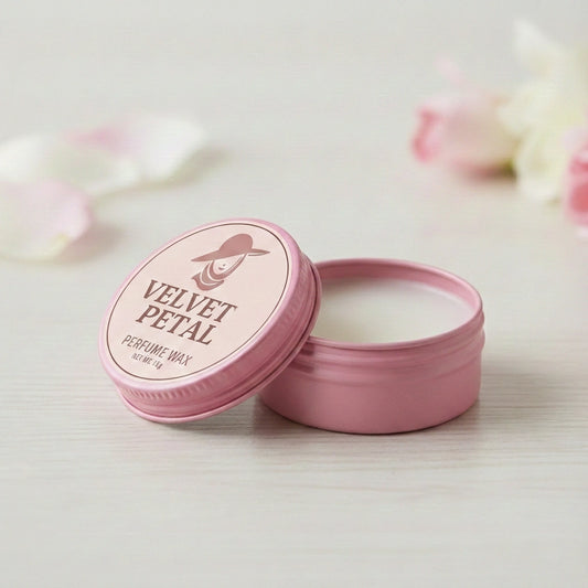 Velvet Petal perfume wax tin pink 15g travel-friendly
