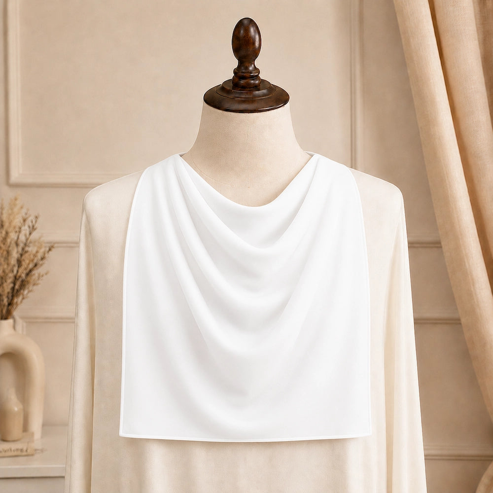 White premium georgette tie back niqaab