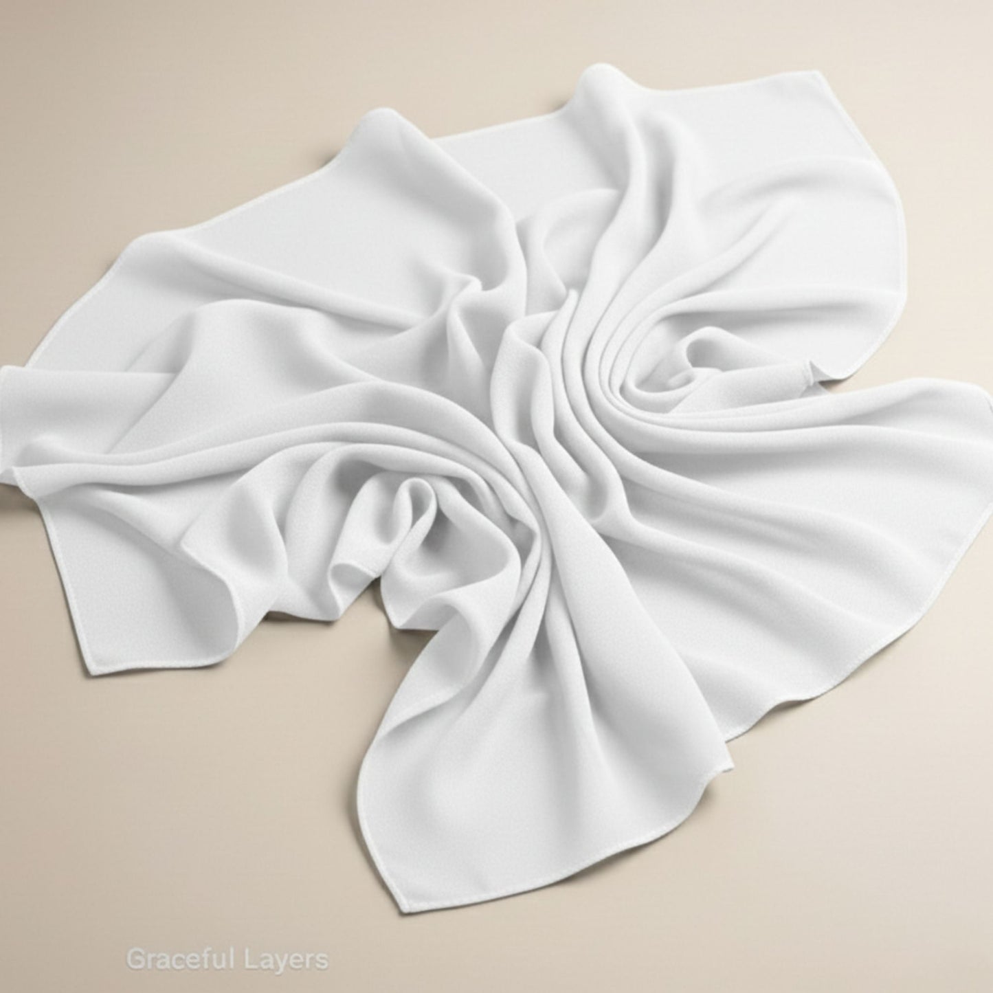 White Georgette Hijab soft lightweight elegant modest wear