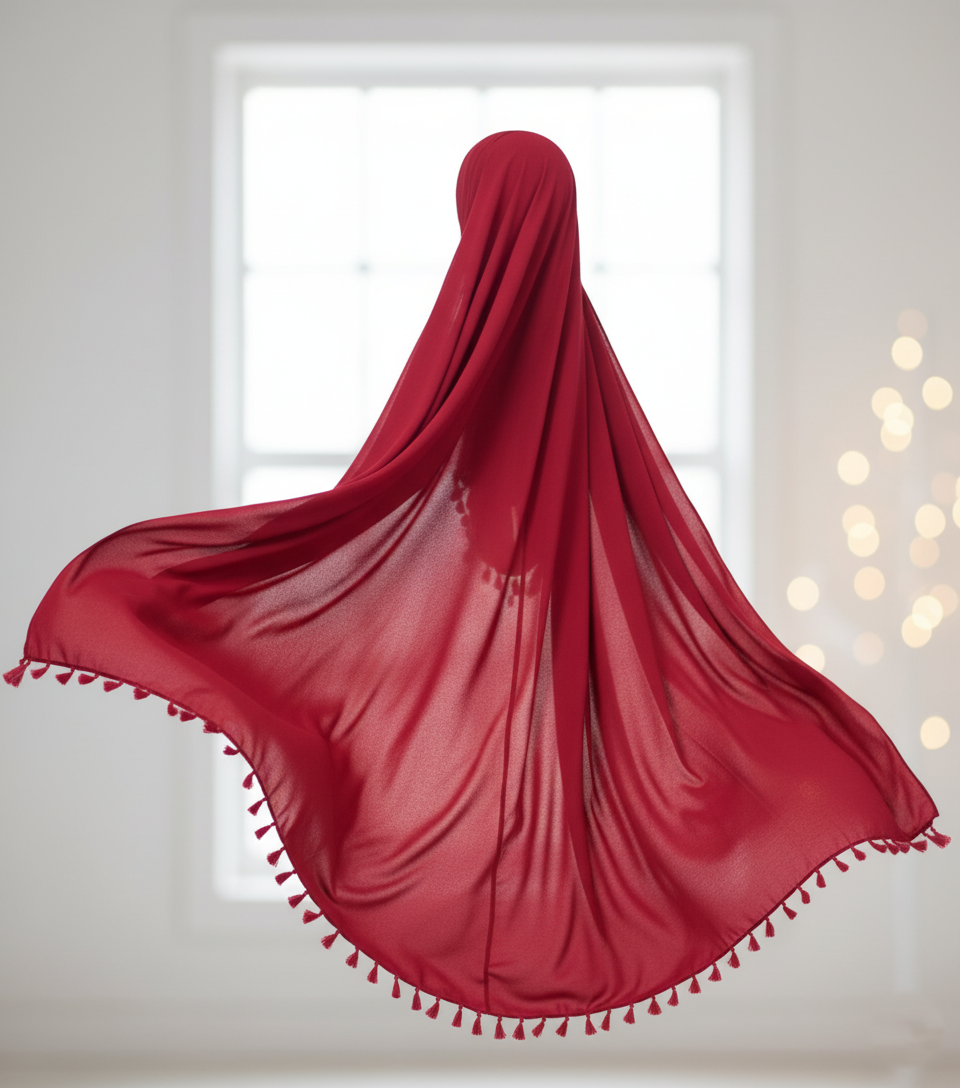 Red - Plain Lawn Tassels