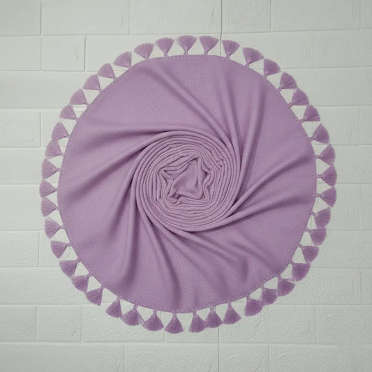 Lavender lawn tassels hijab lightweight breathable modest scarf with tassel edges Graceful Layers
