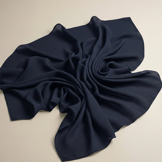 Blush gray georgette hijab fabric laid flat showcasing soft folds