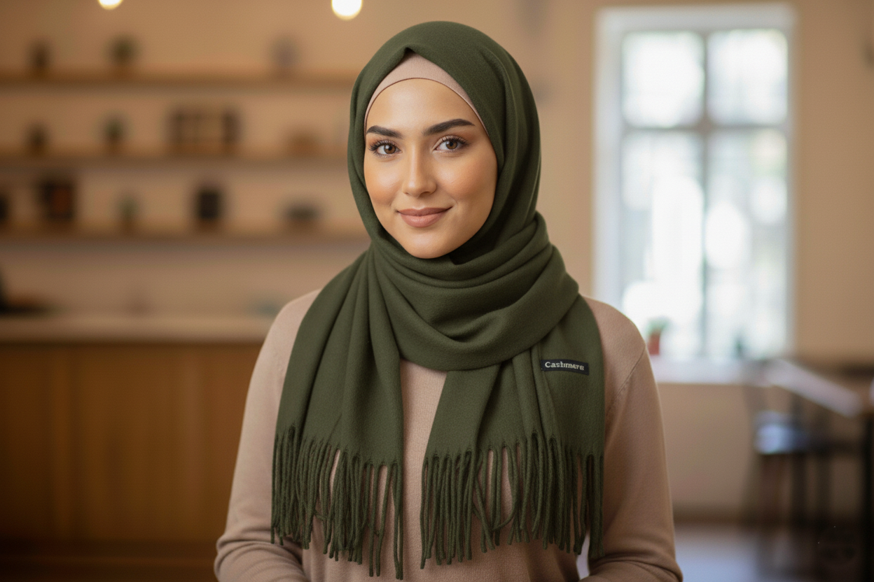 Olive Cashmere Hijab