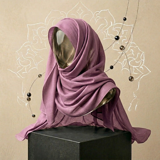 Mauve pink modal lawn hijab XL size soft breathable textured hijab Pakistan
