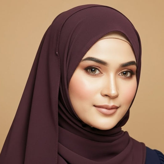Plum Georgette Hijab – Soft, Elegant & Lightweight