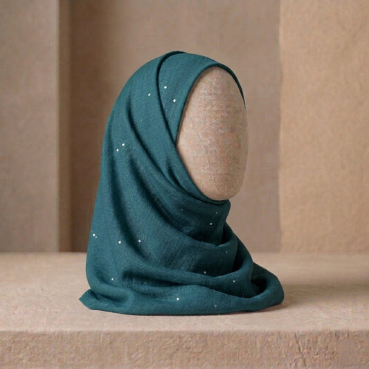 zinc grey lawn hijab with subtle sequin shimmer elegant modest scarf
