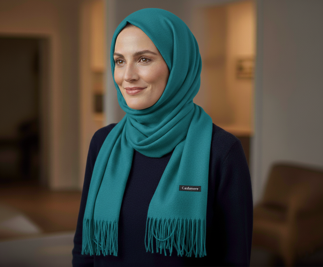 Aqua Frost Cashmere Hijab
