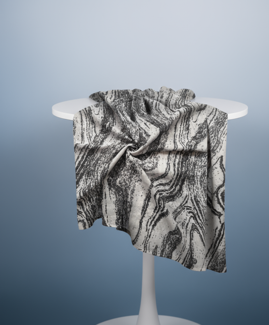 Black n White Marble - Printed Modal Hijab