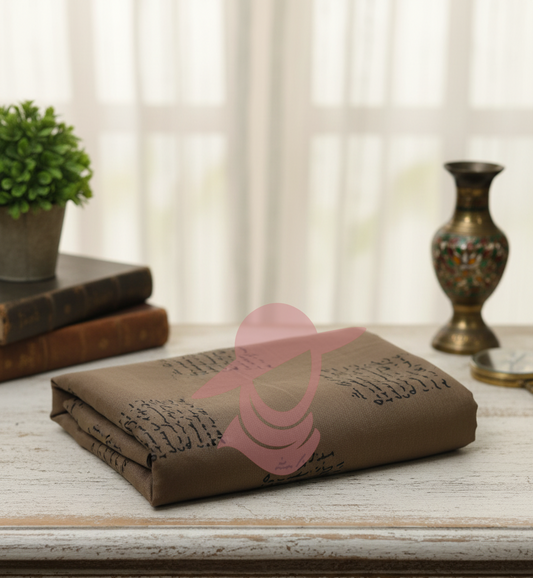 Brown Arabic Kids Namaz Chaddar for girls neatly folded view
