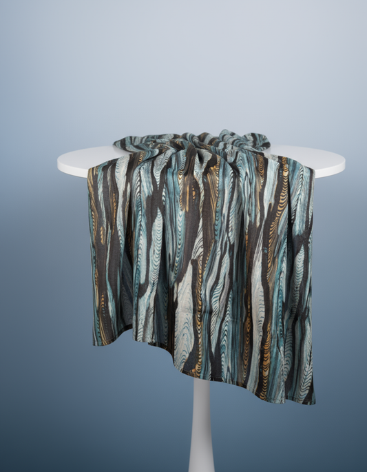 Brown Teal - Printed Modal Hijab