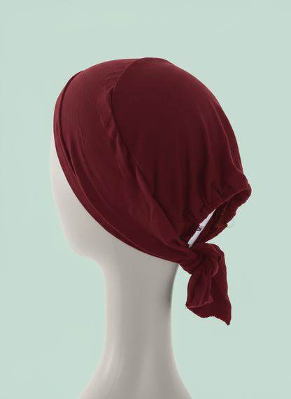 Burgundy Tie Back - Under scarf Tube Band